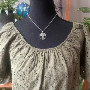 Valentina Naldi Eyelet NWT 100% Cotton Lined Midi Boho Dress/ Made in Italy